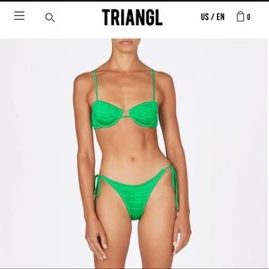 Triangl green swimsuit, worn ONCE